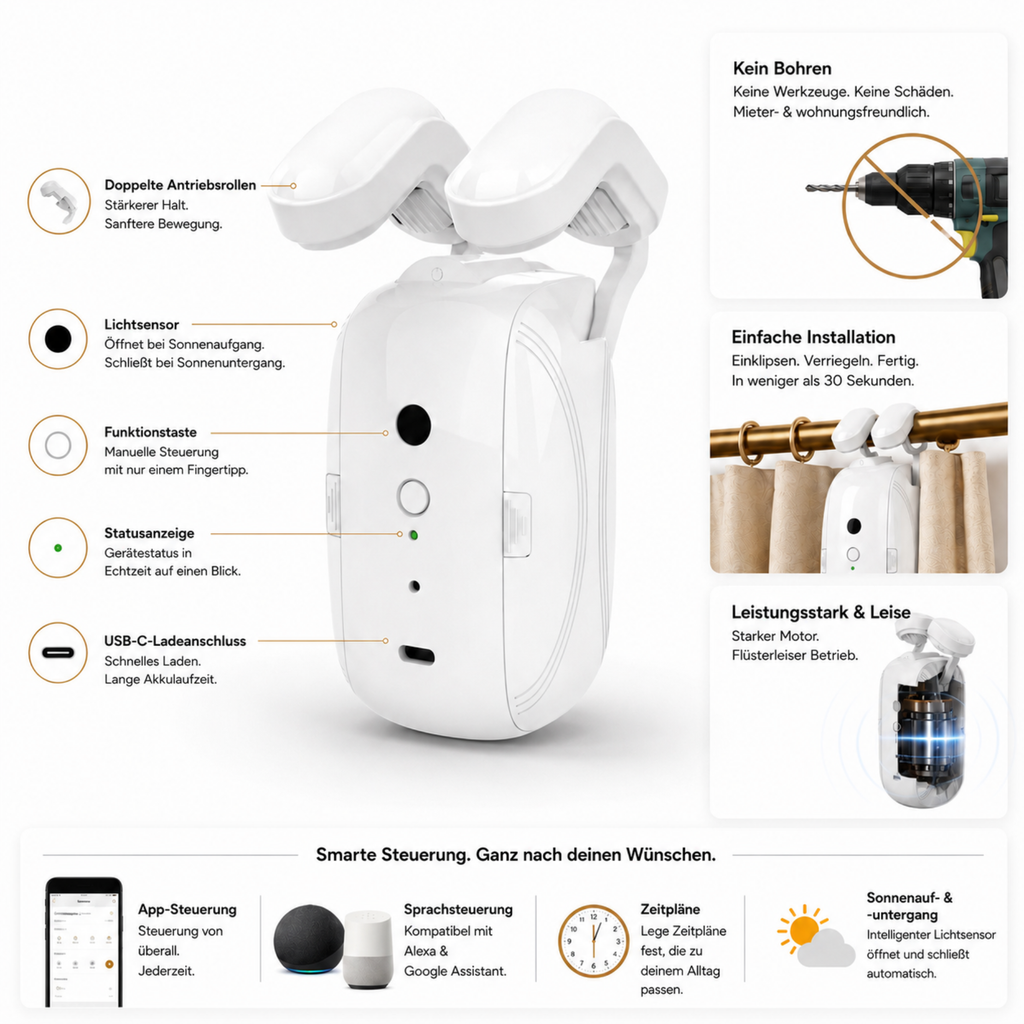 Cielva Glide – Intelligenter Vorhangmotor